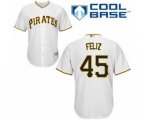 Pittsburgh Pirates Michael Feliz Replica White Home Cool Base Baseball Player Jersey
