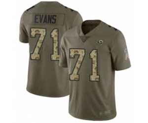 Los Angeles Rams #71 Bobby Evans Limited Olive Camo 2017 Salute to Service Football Jersey