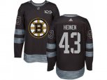 Adidas Boston Bruins #43 Danton Heinen Black 1917-2017 100th Anniversary Stitched NHL Jersey