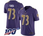 Baltimore Ravens #73 Marshal Yanda Limited Purple Rush Vapor Untouchable 100th Season Football Jersey