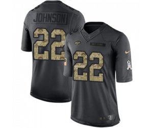 New York Jets #22 Trumaine Johnson Limited Black 2016 Salute to Service Football Jersey