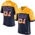 Green Bay Packers #87 Jordy Nelson Elite Navy Blue Alternate USA Flag Fashion NFL Jersey