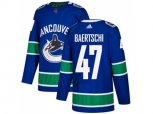 Vancouver Canucks #47 Sven Baertschi Blue Home Authentic Stitched NHL Jersey