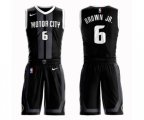 Detroit Pistons #6 Bruce Brown Jr. Swingman Black Basketball Suit Jersey - City Edition