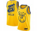 Golden State Warriors #17 Chris Mullin Authentic Gold Hardwood Classics Basketball Jersey - The City Classic Edition