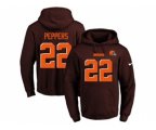 Cleveland Browns #22 Jabrill Peppers Brown Name & Number Pullover NFL Hoodie