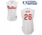 Philadelphia Phillies #26 Chase Utley Authentic White Red Strip Vest Style Baseball Jersey