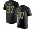 Pittsburgh Steelers #37 Carnell Lake Black Camo Salute to Service T-Shirt
