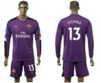 2017-18 Arsenal 13 OSPINA Purple Long Sleeve Goalkeeper Soccer Jersey