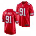 Buffalo Bills #91 Ed Oliver Nike Red Color Rush Vapor Limited Player Jersey