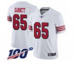 San Francisco 49ers #65 Joshua Garnett Limited White Rush Vapor Untouchable 100th Season Football Jersey