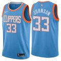 Los Angeles Clippers #33 Wesley Johnson Authentic Blue NBA Jersey - City Edition