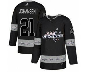 Washington Capitals #21 Lucas Johansen Authentic Black Team Logo Fashion NHL Jersey