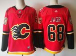 Adiddas Calgary Flames #68 Jagr Red Home Authentic Stitched NHL Jersey