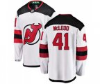 New Jersey Devils #41 Michael McLeod Fanatics Branded White Away Breakaway Hockey Jersey