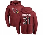 Arizona Cardinals #31 David Johnson Maroon Name & Number Logo Pullover Hoodie