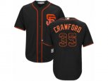 San Francisco Giants #35 Brandon Crawford Authentic Black Team Logo Fashion Cool Base MLB Jersey