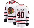 Chicago Blackhawks #40 John Hayden Fanatics Branded White Away Breakaway NHL Jersey