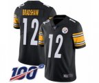 Pittsburgh Steelers #12 Terry Bradshaw Black Team Color Vapor Untouchable Limited Player 100th Season Football Jersey