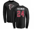 Atlanta Falcons #24 Devonta Freeman Black Name & Number Logo Long Sleeve T-Shirt
