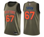 New York Knicks #67 Taj Gibson Swingman Green Salute to Service Basketball Jersey