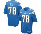 Los Angeles Chargers #78 Trent Scott Game Electric Blue Alternate Football Jersey