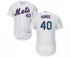 New York Mets #40 Wilson Ramos White Home Flex Base Authentic Collection Baseball Jersey