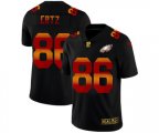Philadelphia Eagles #86 Zach Ertz Men's Black Nike Red Orange Stripe Vapor Limited NFL Jersey