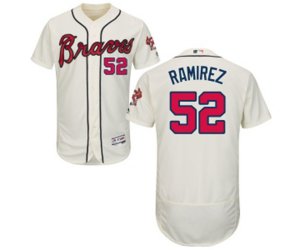 Atlanta Braves #52 Jose Ramirez Cream Alternate Flex Base Authentic Collection Baseball Jersey