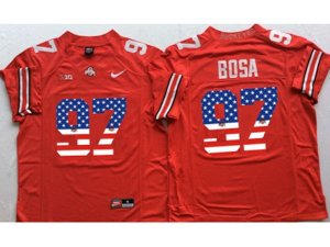 Ohio State Buckeyes #97 Joey Bosa Red USA Flag College Football Jersey
