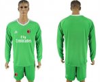 2017-18 AC Milan Green Goalkeeper Long Sleeve Soccer Jersey