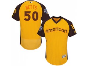 Boston Red Sox #50 Mookie Betts Yellow 2016 All-Star American League BP Authentic Collection Flex Base MLB Jersey