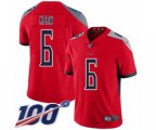 Tennessee Titans #6 Brett Kern Limited Red Inverted Legend 100th Season Football Jersey