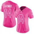 Women Denver Broncos #14 Cody Latimer Limited Pink Rush Fashion NFL Jersey