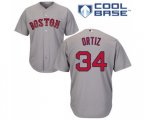 Boston Red Sox #34 David Ortiz Replica Grey Road Cool Base Baseball Jersey