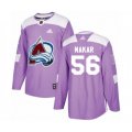 Colorado Avalanche #56 Cale Makar Authentic Purple Fights Cancer Practice NHL Jersey
