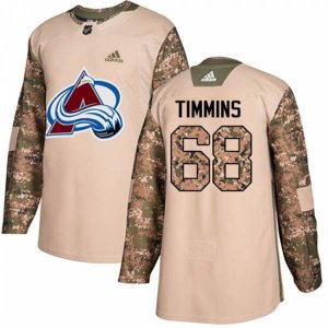 Colorado Avalanche #68 Conor Timmins Authentic Camo Veterans Day Practice NHL Jersey