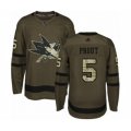 San Jose Sharks #5 Dalton Prout Authentic Green Salute to Service Hockey Jersey