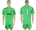2017-18 Juventus 1 BUFFON Green Goalkeeper Soccer Jersey