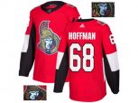 Adidas Ottawa Senators #68 Mike Hoffman Red Home Authentic Fashion Gold Stitched NHL Jersey