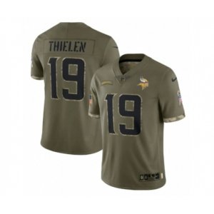 Minnesota Vikings #19 Adam Thielen 2022 Olive Salute To Service Limited Stitched Jersey