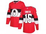 Adidas Ottawa Senators #15 Zack Smith Red Authentic 2017 100 Classic Stitched NHL Jersey