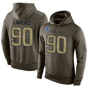 Dallas Cowboys #90 Demarcus Lawrence Green Salute To Service Pullover Hoodie