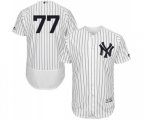 New York Yankees #77 Clint Frazier White Home Flex Base Authentic Collection MLB Jersey