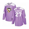 Pittsburgh Penguins #27 Nick Bjugstad Authentic Purple Fights Cancer Practice Hockey Jersey