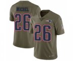 New England Patriots #26 Sony Michel Limited Olive 2017 Salute to Service Football Jersey