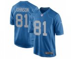 Detroit Lions #81 Calvin Johnson Game Blue Alternate Football Jersey