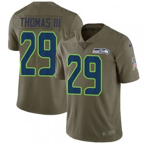 Seattle Seahawks #29 Earl Thomas III Limited Olive 2017 Salute to Service NFL Jersey