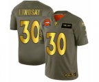 Denver Broncos #30 Phillip Lindsay Olive Gold 2019 Salute to Service Football Jersey