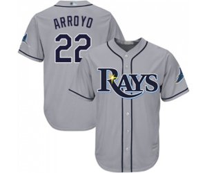 Tampa Bay Rays #22 Christian Arroyo Replica Grey Road Cool Base Baseball Jersey
